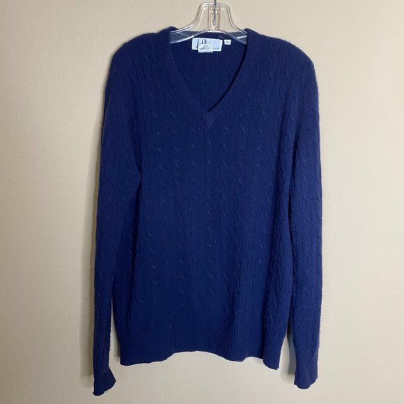 dunhill london cashmere cable knit v-neck sweater